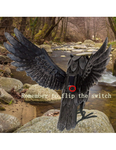 Estatua de Búho Solar Natelf para Jardín, Disuasor de Animales