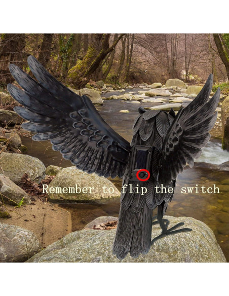 Estatua de Búho Solar Natelf para Jardín, Disuasor de Animales