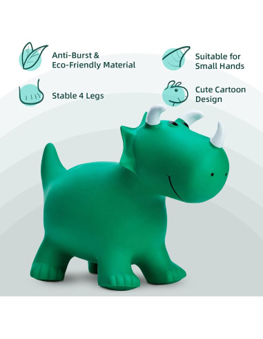 Juguete Inflable Dinosaurio Saltarín EVERICH Verde 1.3kg