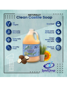 Jabón Líquido de Castile Puro LandLSoap 1.89L Hierba Limón 2