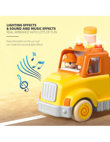 Camión Transportador de Juguetes Wanborns con 4 Coches de Madera