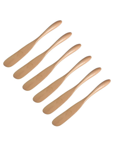 Set de 6 Cuchillos de Mantequilla de Madera Miraclekoo 16.5 cm
