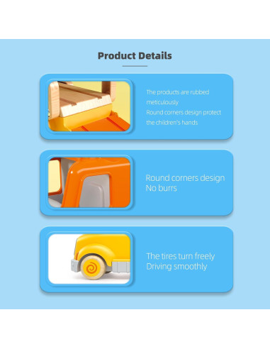 Camión Transportador de Juguetes Wanborns con 4 Coches de Madera