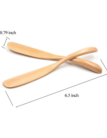 Set de 6 Cuchillos de Mantequilla de Madera Miraclekoo 16.5 cm