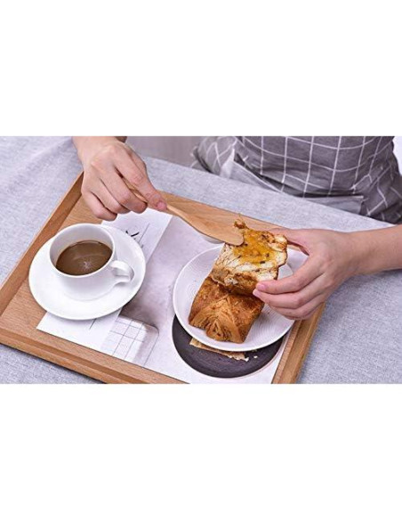 Set de 6 Cuchillos de Mantequilla de Madera Miraclekoo 16.5 cm