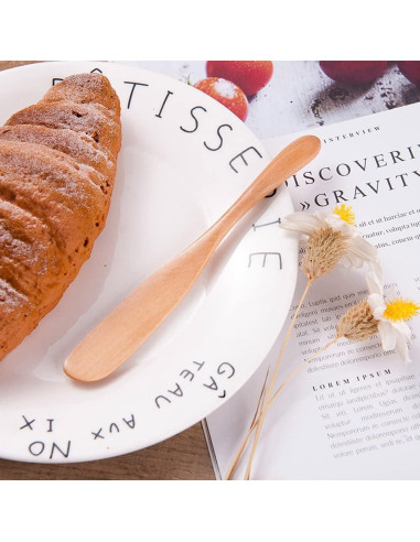 Set de 6 Cuchillos de Mantequilla de Madera Miraclekoo 16.5 cm