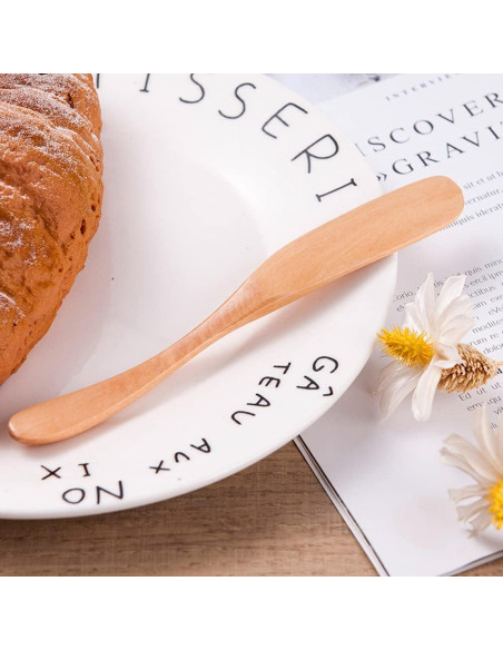 Set de 6 Cuchillos de Mantequilla de Madera Miraclekoo 16.5 cm