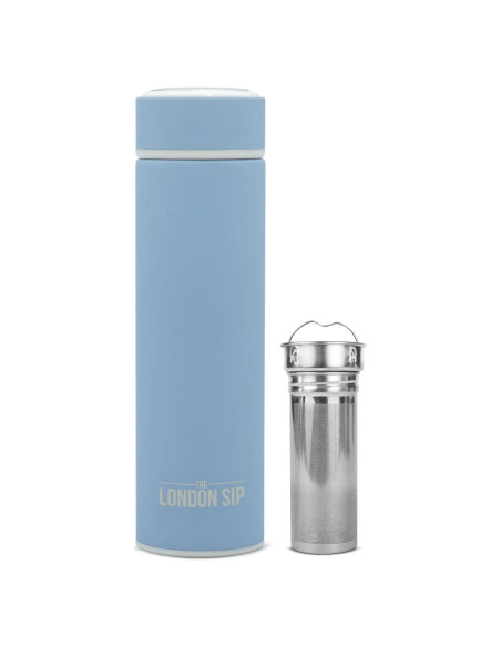 Botella Infusora de Té London Sip 500 ml Acero Inoxidable Azul