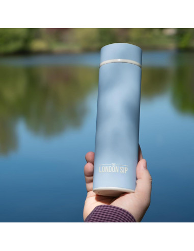 Botella Infusora de Té London Sip 500 ml Acero Inoxidable Azul