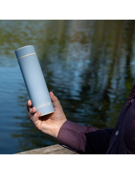 Botella Infusora de Té London Sip 500 ml Acero Inoxidable Azul