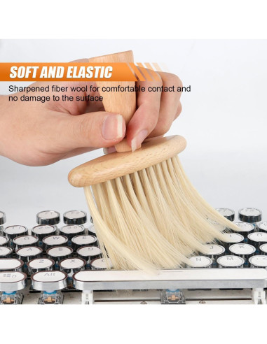 Cepillo de Detalle de Interior de Coche KITUREK Microfibra Beige