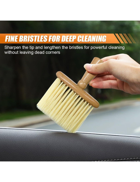 Cepillo de Detalle de Interior de Coche KITUREK Microfibra Beige