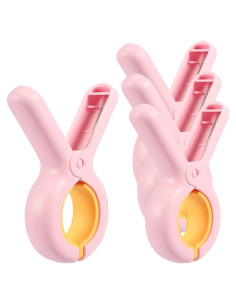 Pinzas para Sillas de Playa PAMISO Rosa Brillante 4 Pcs
