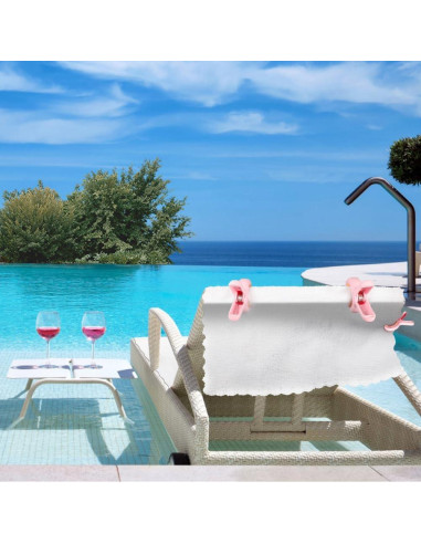 Pinzas para Sillas de Playa PAMISO Rosa Brillante 4 Pcs