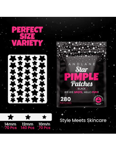 Parches Hidrocoloides Estrella Andlane - 280 Pcs, 3 Tamaños 2