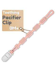 Clip de Chupete de Silicona 100% Grado Alimenticio Rubor