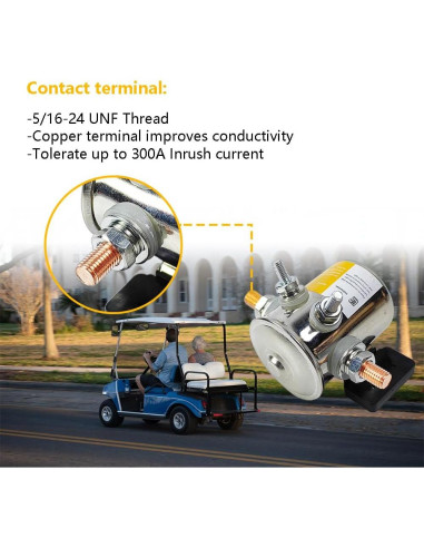 Relé de Solenoide 12V LLNSEAUTO 300A con Diodo y Resistor