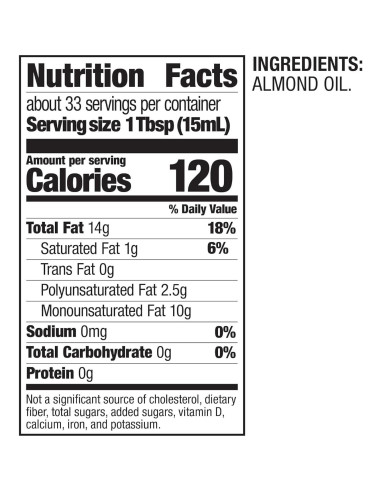 Aceite de Cocina Refinado BetterBody Foods 500 ml - Almendra