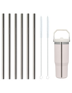 Popotes de metal reutilizables BuildLife para Stanley 30oz, 6 unidades