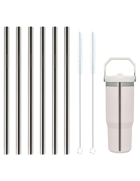 Popotes de metal reutilizables BuildLife para Stanley 30oz, 6 unidades