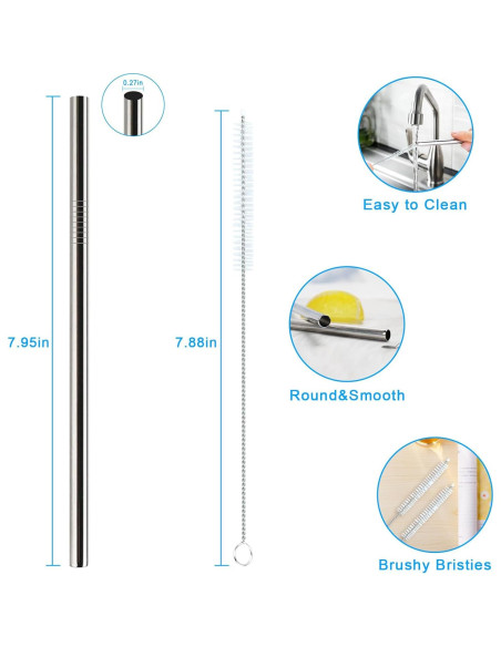 Popotes de metal reutilizables BuildLife para Stanley 30oz, 6 unidades