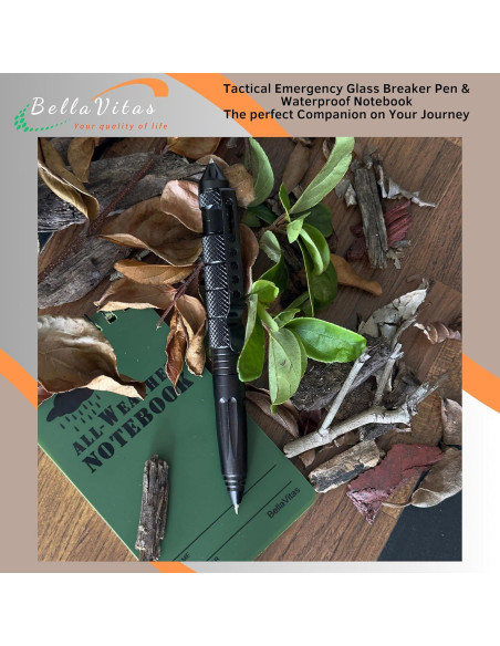 Bolígrafo Táctico Militar BellaVitas con Cuaderno Impermeable Bolígrafo Táctico Militar BellaVitas con Cuaderno Impermeable