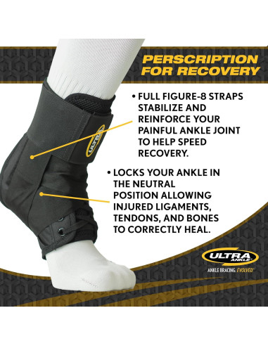 Soporte de Tobillo Ultra 360 Negro - Ajustable y Ortopédico