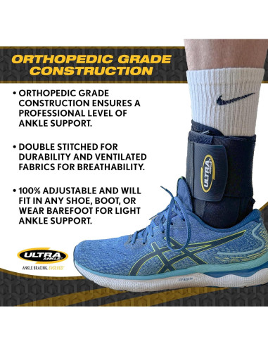 Soporte de Tobillo Ultra 360 Negro - Ajustable y Ortopédico