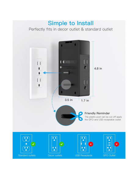 Multi Enchufe One Beat 5 Salidas 4 USB Carga Rápida 1800J Multi Enchufe One Beat 5 Salidas 4 USB Carga Rápida 1800J