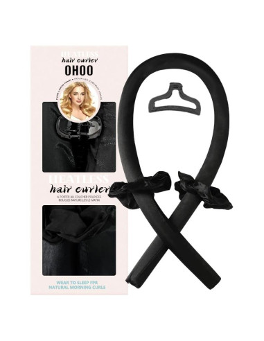 Juego de Rulos de Satén Sin Calor OHOO - 1 Cuenta Negro
