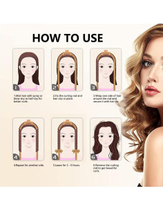 Juego de Rulos de Satén Sin Calor OHOO - 1 Cuenta Negro 2