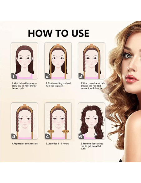 Juego de Rulos de Satén Sin Calor OHOO - 1 Cuenta Negro