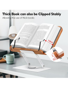 Soporte de Libro Ajustable FLINKYE BS-1-360 Plegable 1.9kg 2