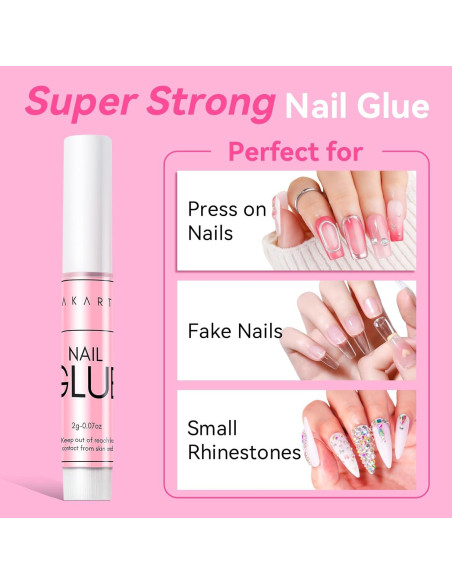 Pegamento para Uñas Acrílicas Makartt 5Pcs 2g - Fuerte y Duradero