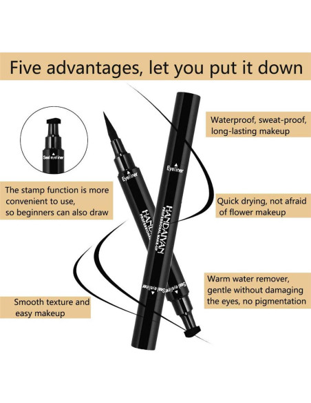 Delineador de Ojos con Alas BONNIESTORE 2 Paquete a Prueba de Agua