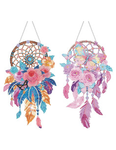 Kits de Pintura de Diamante Saillong 2 Pcs Mariposa y Flor