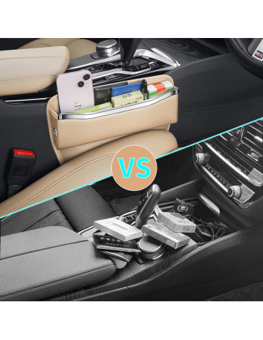 Organizador de Relleno de Espacio entre Asientos HOLDCY Beige - 2 Paquete