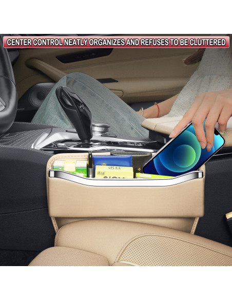 Organizador de Relleno de Espacio entre Asientos HOLDCY Beige - 2 Paquete Organizador de Relleno de Espacio entre Asientos HOLDCY Beige - 2 Paquete