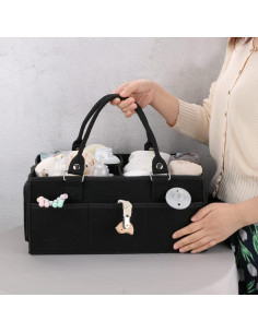 Caddy Organizador de Pañales XUANGUO Negro Grande 40.64x25.4cm 2