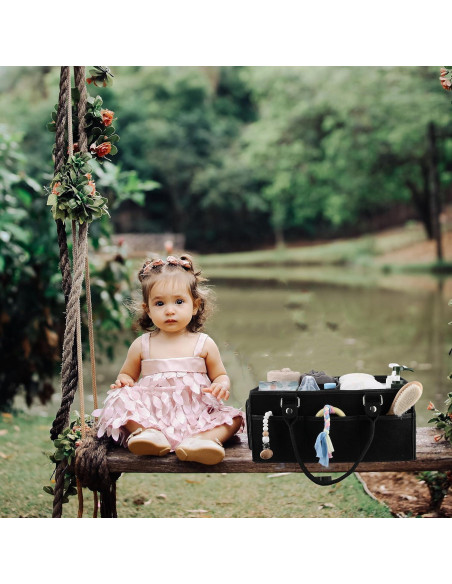 Caddy Organizador de Pañales XUANGUO Negro Grande 40.64x25.4cm Caddy Organizador de Pañales XUANGUO Negro Grande 40.64x25.4cm