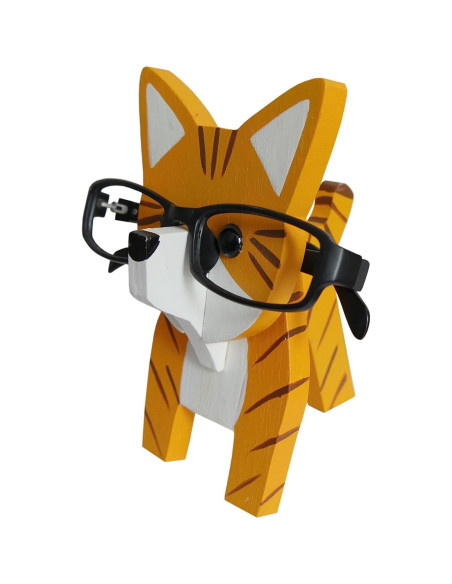 Soporte para Gafas de Madera Gato JLWDM 9.4x9.9x15cm Soporte para Gafas de Madera Gato JLWDM 9.4x9.9x15cm