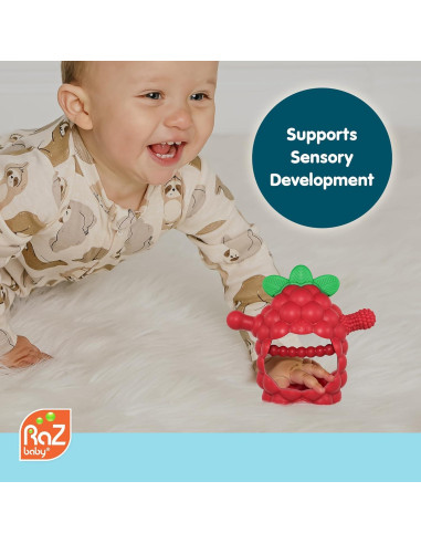 Juguete de Morder RaZbaby RaZberry Grip Silicona 3M+ Azul