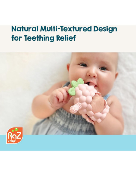 Juguete de Morder RaZbaby RaZberry Grip Silicona 3M+ Azul