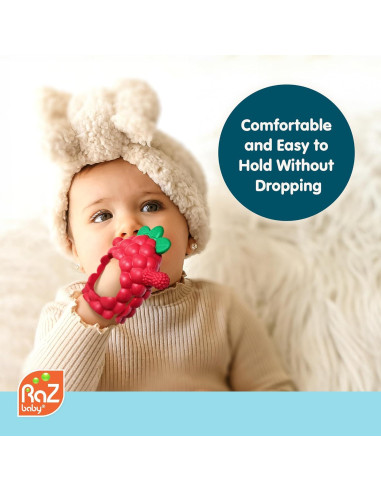 Juguete de Morder RaZbaby RaZberry Grip Silicona 3M+ Azul
