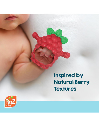 Juguete de Morder RaZbaby RaZberry Grip Silicona 3M+ Azul