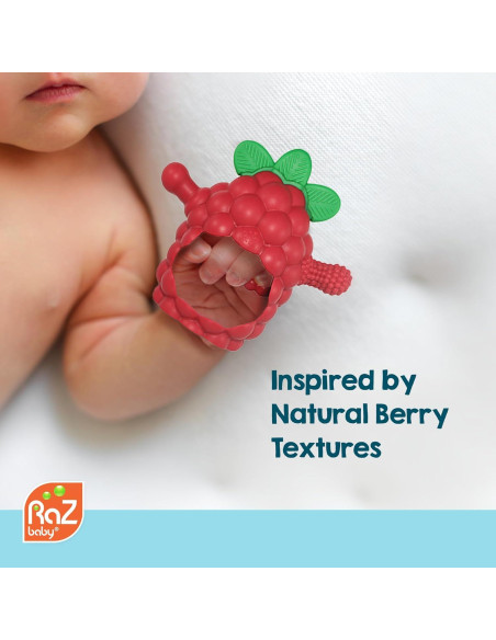 Juguete de Morder RaZbaby RaZberry Grip Silicona 3M+ Azul