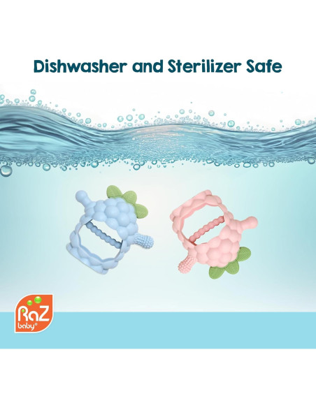 Juguete de Morder RaZbaby RaZberry Grip Silicona 3M+ Azul