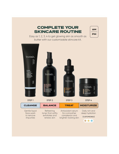 Kit de Cuidado de la Piel Buttah Skin - 5 Productos para Piel Melanina