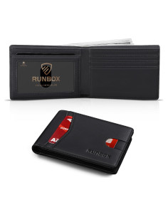 Cartera Bifold RUNBOX Hephaestus Cuero RFID 8 Ranuras