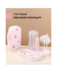 Kit de limpieza de biberones Ariseno 6 en 1 portátil Rosa 2